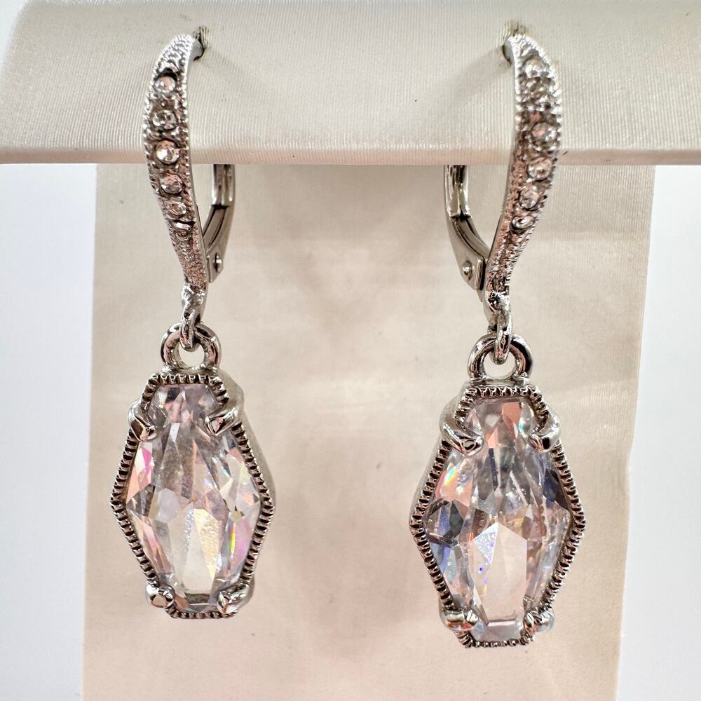 Cubic Zirconia CZ Drop Earrings Sparkly Bridal Wedding Bride Ethereal Dreamy